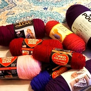 NWT Red Heart, Caron and Mainstays Yarn Bundle